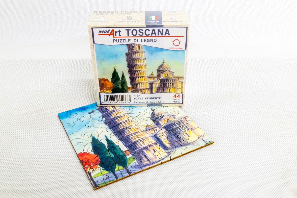 Toscana-Pisa-torre-pendente-puzzle-di-legno
