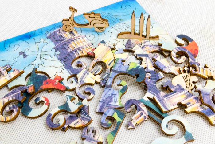Toscana-Pisa-torre-pendente-puzzle-di-legno