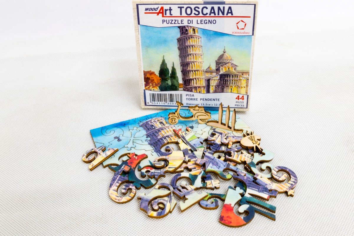 Toscana-Pisa-torre-pendente-puzzle-di-legno
